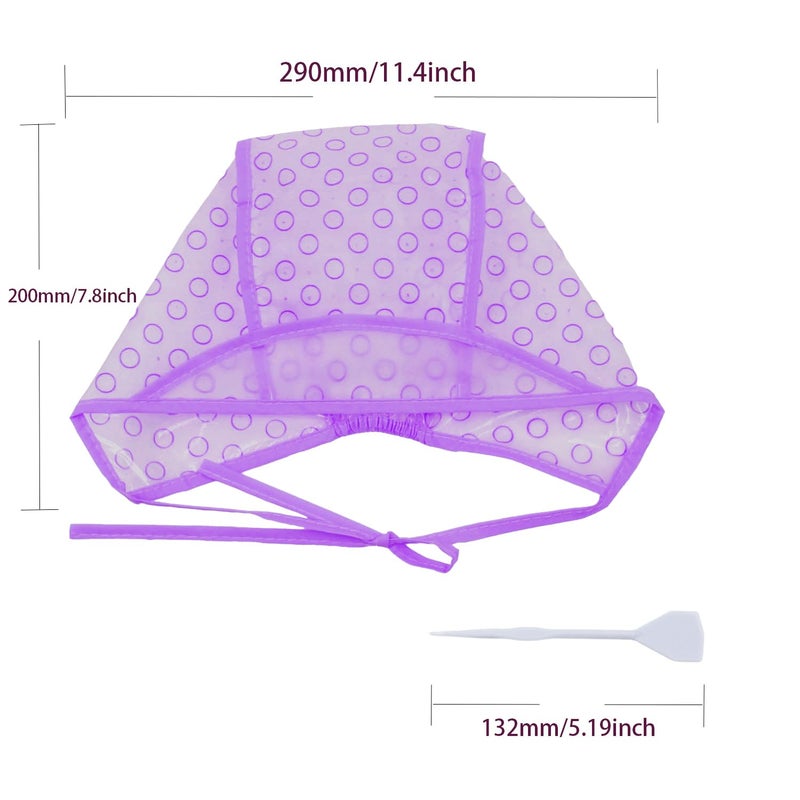 JFFX Hair Highlighting Cap, Purple Hair Coloring Frosting Dye Kit with Plastic Crochet Hook for Salon DIY Hair Dyeing Hairdressing - Image 2
